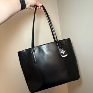 Kate Spade Black Structured Leather Tote